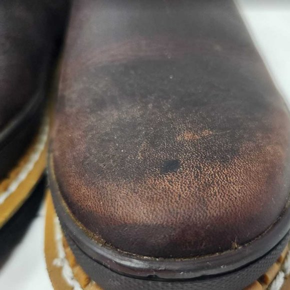 Women's 9.5 Georgia Giant Romeo slip on brown leather work boots GR362 - Picture 7 of 13